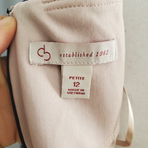 Established 1962 Women's Navy Blue Lace Overlay Shift Dress 12P - Picture 7 of 9